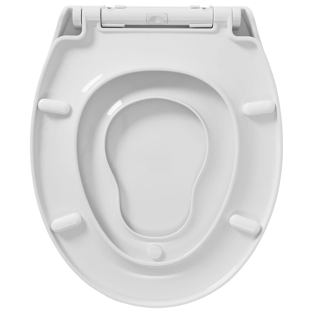 Tiger Tulsa Toilettensitz mit integriertem Kindersitz, WC-Sitz mit Absenkautomatik und Easy-Clean-Funktion, integrierter Sitz für Kinder mit magnetischer Halterung, Weiß, Edelstahlbefestigung