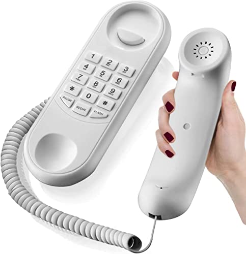 Corded Phone Landline Phones For Home Telephones Landline Corded Wall Mountable White Phone Used In House Hotel Office Bank Call Center #TOP1