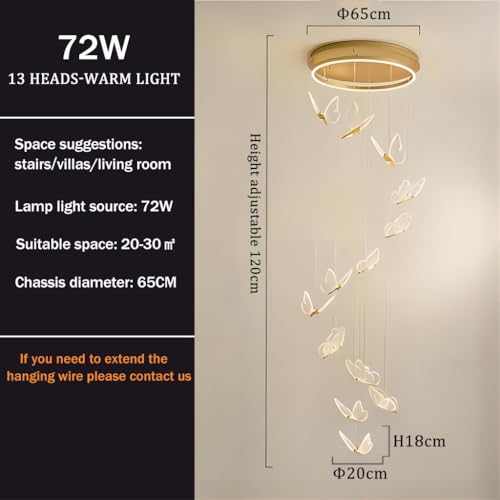 Lustre LED moderne réglable suspension papillon acrylique salon - 4