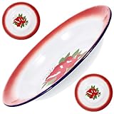 SUPVOX 3 Platos de Esmalte Vintage Redondos 20 Cm, Platos para Servir Aperitivos y Frutas, Contenedor de Alimentos Retro para Hogar y Comedor, Diseño Floral Aleatorio Estilo Aleatorio