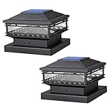TWINSLUXES Solar Post Lights Outdoor,25LM Solar Fence Post Cap Lights,Waterproof,2 Light Modes,Fit 3