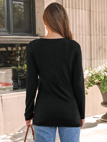 AUTOMET Womens Long Sleeve Shirts V Neck Casual Tops Loose Dressy Basic Fall Fashion Trendy Outfits Winter Clothes4