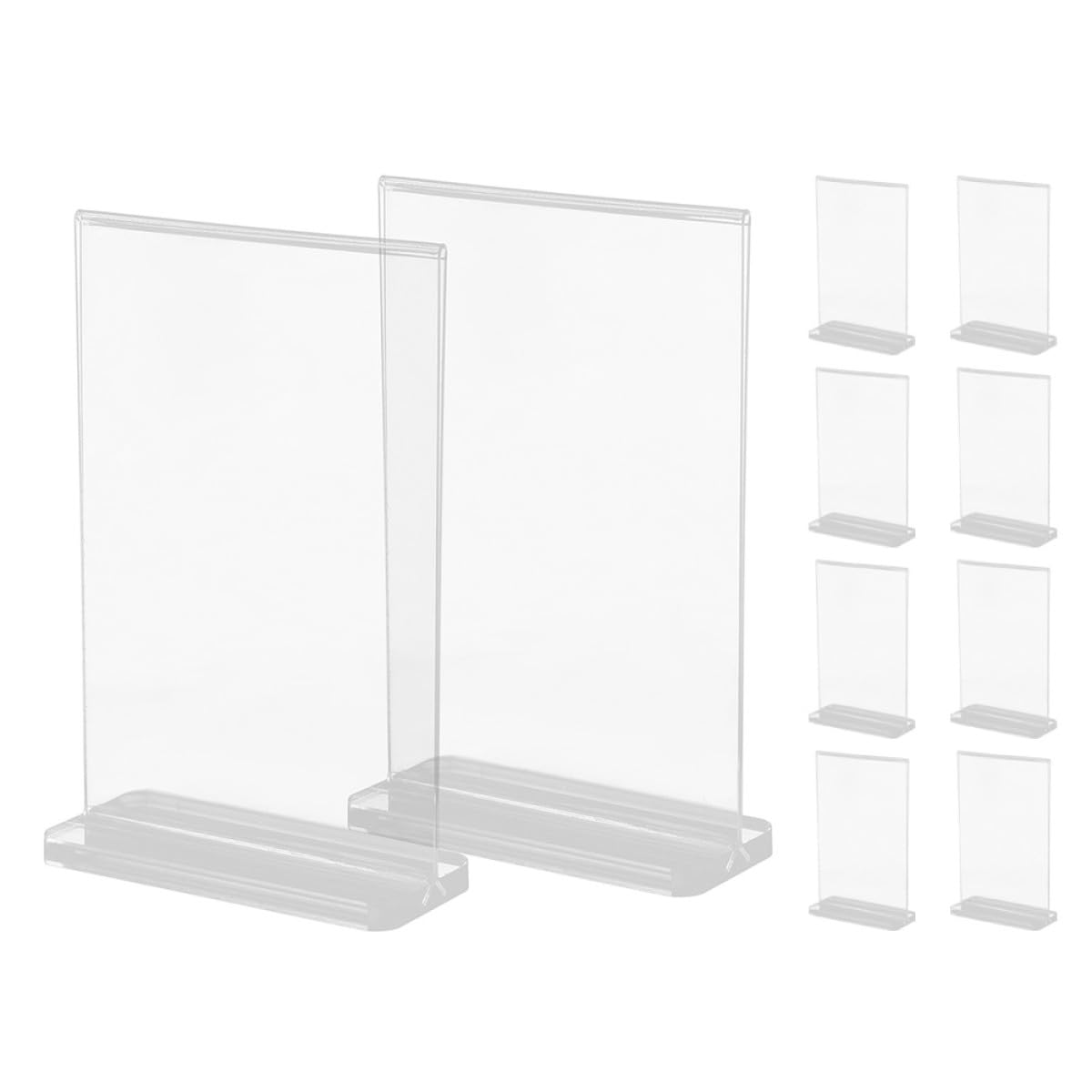 VALICLUD 10 Stück Transparenter T förmiger Acrylständer Preisschildhalter mit Stabilem Boden Design Doppelseitiger Menühalter für Restaurant und Riegel Geeignet