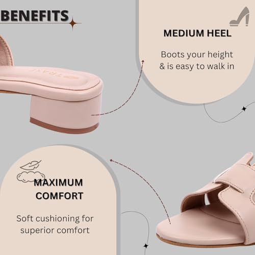 Image of TRASE Block Heels Sandals For Women, Sassy Stylish & Comfortable Footwear