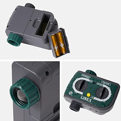 Linex Sprinkler Timer, Programmable Water Timer For Garden Hose, Outdoor Faucet, Drip Irrigation And Lawn Watering System, Compact Design | Automatic Digital Control | Rain Delay #TOP3