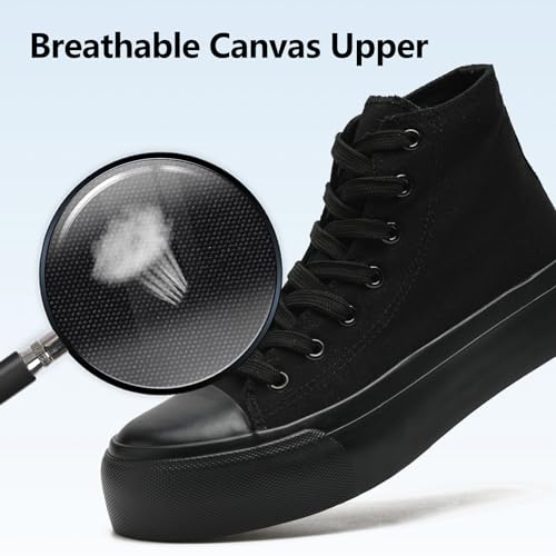 Womens Platform Canvas Sneakers Mens High Top Classic Canvas Shoes Unisex Casual Tennis Comfortable Fashion Sneakers Lace-Up3