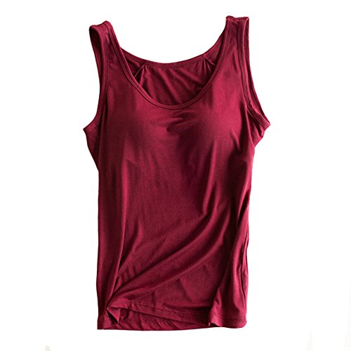Image of Womens Modal Built-in Bra Padded Camisole Yoga Tanks Tops
