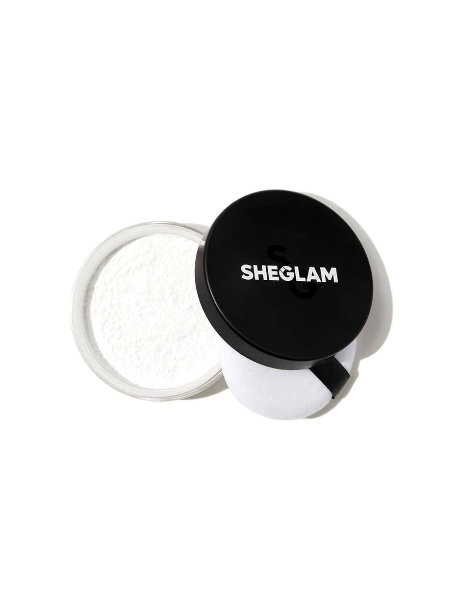 SHEGLAM Baked Glow Setting Powder- Oil Control Loose Setting Powder Translucent Poreless Flawless Smooths Fine Lines Glowy Powder (Translucent)