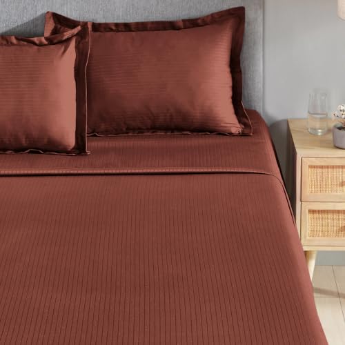 Image of myTrident Bedsheet for Double Bed King Size | 108 inch x 108 inch | Ember