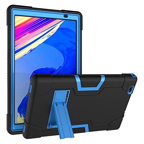 Koolbei for VANKYO MatrixPad S20 Case Hybrid Three Layer Shockproof Armor Rugged Hard Back Cover Built in Kickstand for Hytab Plus 10WB2/Duoduogo/Facetel Q3 Pro/Toscido Tab P20 P101 10" (Black+Blue) Cover
