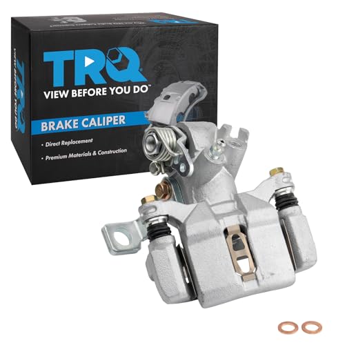 Image of TRQ Rear Right Brake Caliper w /Bracket Passenger Side | For 1994-2001 Acura Integra 1992-2000 Honda Civic 1993-1997 Civic del Sol