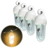 DOKEEP 4個セット 超ミニ LEDライト 超軽量 11g USB充電式 EDC 高輝度 ミニ 懐中電灯 3モード 250ルーメン ポケットライト 防水 超小型 ミニ投光器 点灯3~50時間 (電球色+レッド)