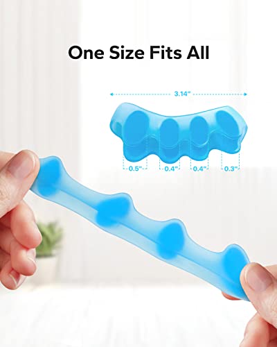 Meto Toe Separators (2 Count), Toe Spacers, Toe Straighteners, And Toe Stretcher, Bunion Corrector For Women/Men - Correct Bunions And Restore Toes To Original Shape (Blue) #TOP3