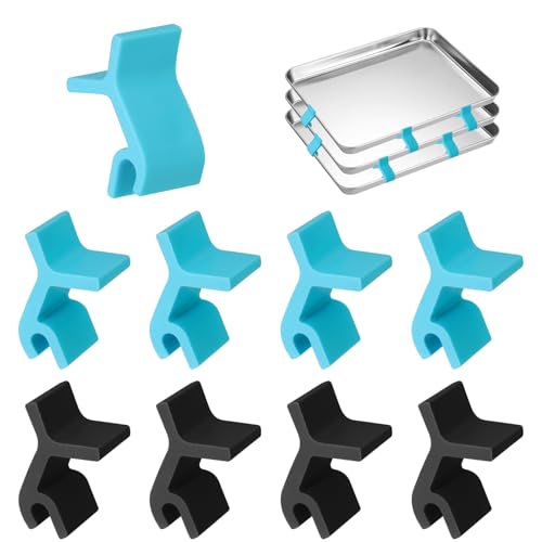 MingQiEven 8 Pack Baking Sheet Stackers, Reusable Trays Stacking Holder, Multipurpose Baking Tray Stackers Suitable, for Home Kitchen, Space-Saving Trays Stacking Holder