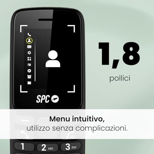 Spc Talk 2 Go – Telefono Cellulare Base | Schermo Da 1,8" | Batteria 9 Giorni | Volume Suoneria 103 Db | Torcia, Radio Fm | USB-C E Dual-Sim | Molto Compatto E Leggero, Colore Nero - 3