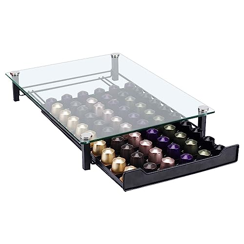 LANTUS Tiroir pour Capsules de Café, Distributeur de Dosettes de Café - Dimensions: 41 * 29 * 7CM - porte-capsule de café verre transparent transparent