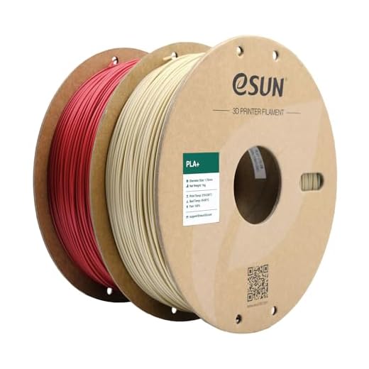 eSUN PLA+ Filament 1.75mm, 3D Printer Filament PLA Plus, Dimensional Accuracy +/- 0.03mm, 1KG per Spool, 2 Spools 3D Printing Filament, Bone White + Fire Engine Red