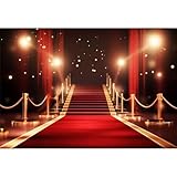 Red Carpet Backdrop 8x6ft Fabric Stage Award Ceremony Banner Fashion Show Photos VIP Party Decor Movie Night Backdrop Red Carpet Birthday Banner Graduation Senior Background