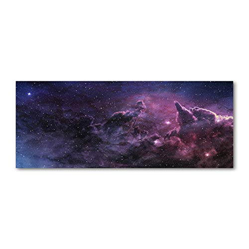 Fond de hotte cuisine verre trempé 125x50cm crédit dosseret violet nébuleuse cosmos Tulup
