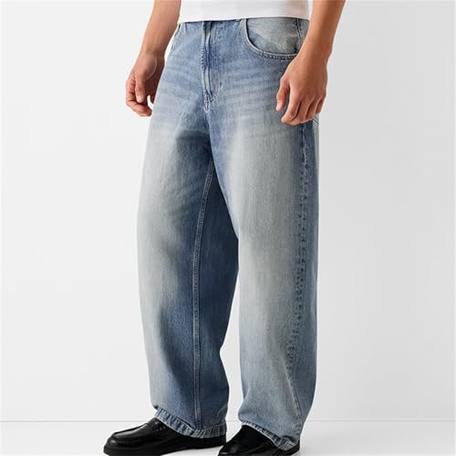 Men Wide Leg Baggy Jeans Y2k Loose Denim Pants Mid Rise Vintage Carpenter Jeans Trendy Straight Leg Denim Trousers2