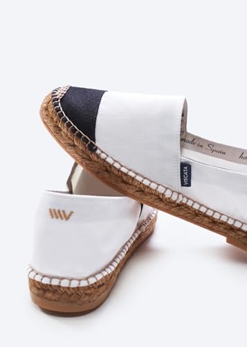 Image of VISCATA Barceloneta Espadrille Canvas Women's Flat Slip On Shoes Handmade in Spain Fashionable Organic Cotton Canvas Lightweight Material with 100% Natural Jute Midsole for All Casual Occasions