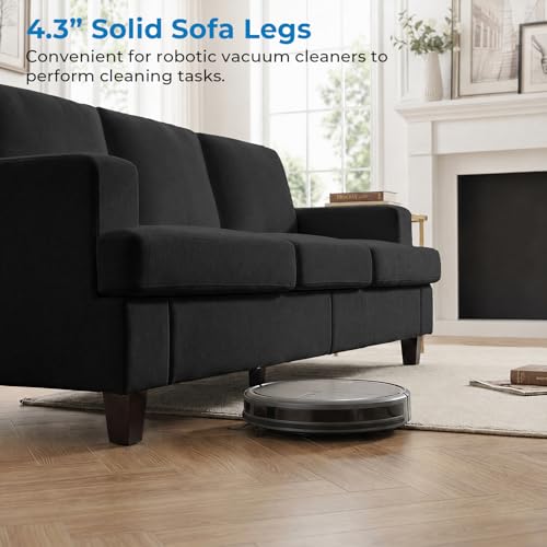 Image of Mjkone 2 Pieces Living Room Sofa Sets, 82 inch W 3 Seat Sofas Couch and Loveseat Set, Sectional Couches Living Room Furniture Set, Sectional Couch Set for Home Office, 3-Seat Sofa + Loveseat, Dark Grey
