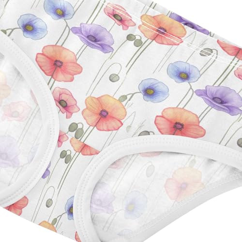 Joisal Flowers Soft Pastel Orange White Cute Panties Girl Girls Underwear Toddler Cotton Florals Briefs Undies Kids 2t4