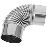 NUOBESTY Codo de Chimenea de Acero Inoxidable 90 MM para Estufa de Leña Conducto de Escape Resistente para Calefacción Exterior Tubo de Chimenea para Camping y Hogar