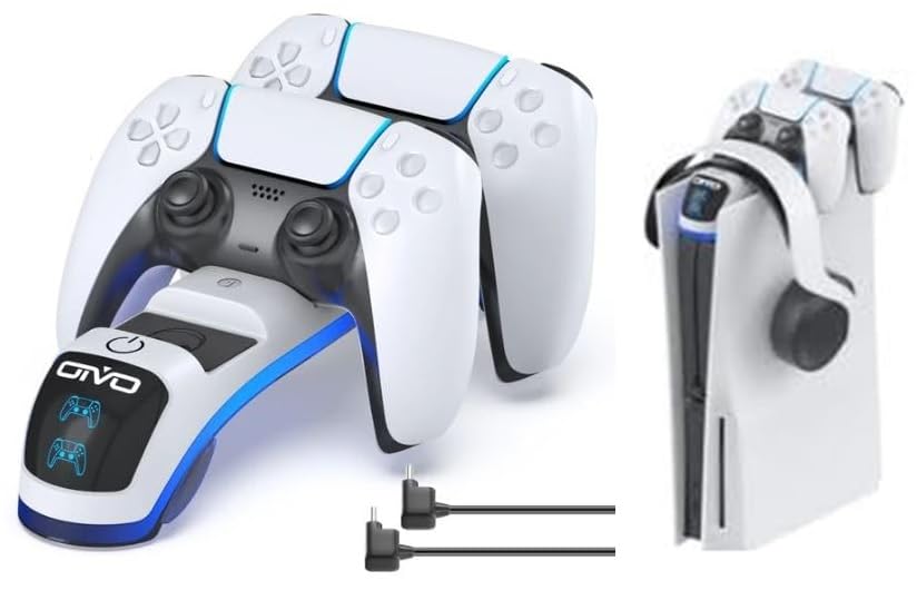 Image of TMG PS5 Controller Charging Station with Upgraded Touch Switch, PS5 Controller Charger with Headset Holder, for Ps5 Charging Station Charger with Fast Charging Cord