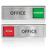 Office Door Signs Do Not Disturb, In Use/Available Slider Sign for Home Office Wellness Conference Vacant Occupied Privacy Slide Door Sign，Brushed Silver