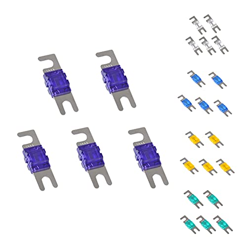 Mini ANL Bolt Fork Fusible JCAKES de 5 piezas amarillo para audio de coche y barcos 2