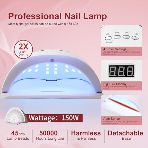 Kit de Esmalte de Uñas en Gel 43 Piezas con Luz UV 180W miniatura 3