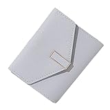 Woaikeyu Mini bolso de cuero para mujer con ventana de identificación Libro Portatarjetas de visita (Grey #2, One Size)