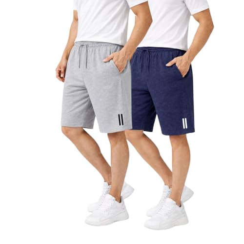 Image of KART BLACK Plus Sizes Men's Cotton Knee Length Shorts (M,L,XL,XXL,3XL,4XL,5XL) | Casual and Night Wear Mens Shorts (Pack of 2)