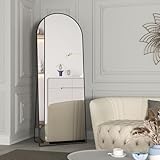 NEUWEABY Arched Full Length Mirror 162x53cm Arch Floor Mirror with Stand Large Wall Black Full Body Standing Hanging or Leaning Against Wall for Bedroom Entry, Living Room - Image 4