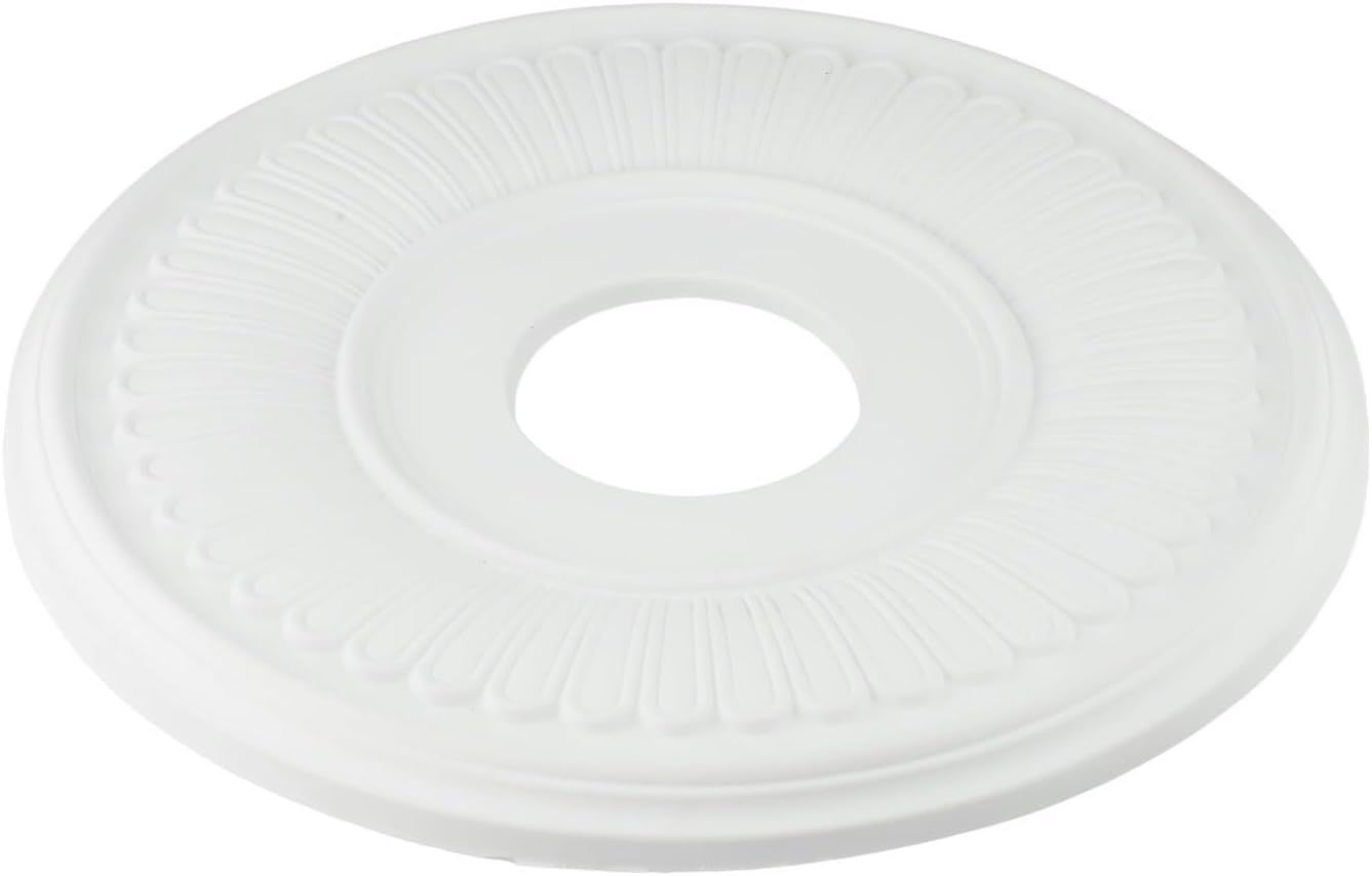 White PU Ceiling Medallion 33cm Outer Diameter Decorative Ceiling Fan Light Fixtures Chandeliers Install Home Decor