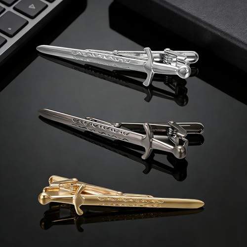 Image of Yoursfs Vintage Scottish Sword Tie Clips for Men Personalised Tie Clips Funny Sword Tie Bars Unique Cool Tie Pin for Men's Jewelry Gift