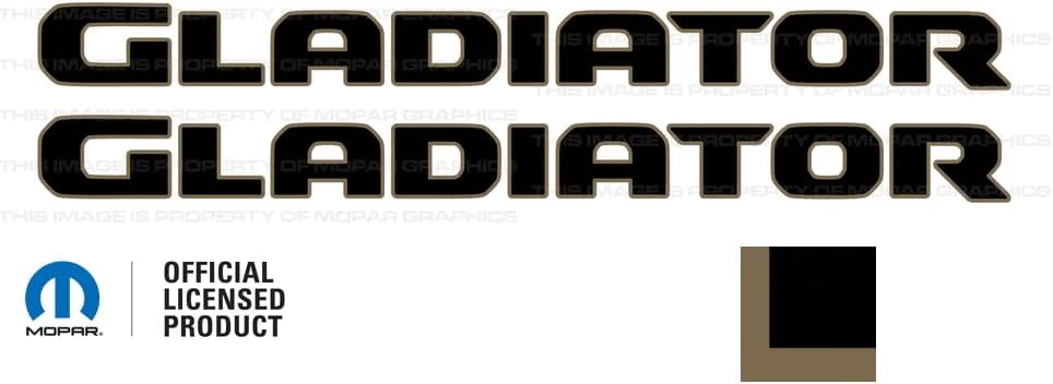 Decal Mods Gladiator Hood Graphic Vinyl Decal fits Jeep Wrangler/Gladiator JL/JT (2019-2024) Black w/392 Bronze Outline FB392O (Set of 2) | FJ3K0