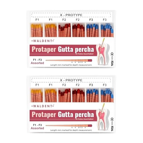 Image of Waldent Gutta Percha Points Protaper #F1-F3 | Length Marked | Rotary File Compatible | Root Canal Filling Material | Sterile & Radiopaque | Endodontic Dental Supplies