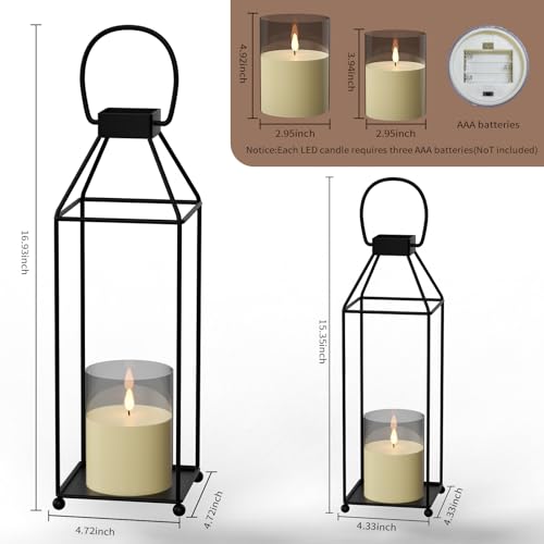 Faroles decorativos para viento exterior y terrazas con luz LED moderna de 1,5V 3