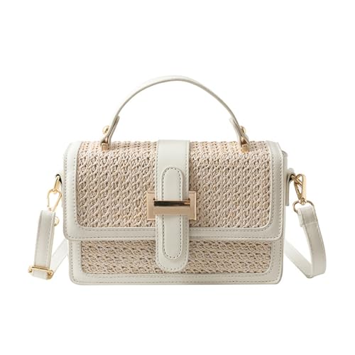 Straw Crossbody Bags for Women Summer Vacation Beach Bags Straw Purses Woven Handbags Shoulder Clutch Bag
