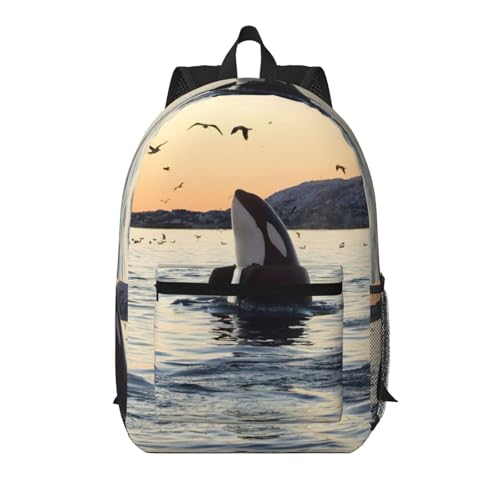 Sac à dos de voyage pour organiser vos affaires sans effort noir motif épaulard 43 cm