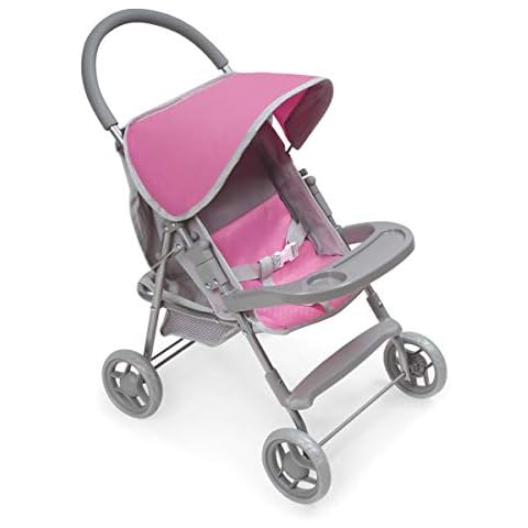 Badger Basket Toy Folding Pretend Play Single Doll Stroller with Canopy for 18 inch Dolls Cover