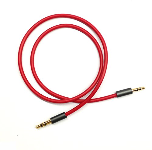 KetDirect Red 4.5ft Gold Plated Design 3.5mm Male to 2.5mm Male Car Auxiliary Audio cable Cord headphone connect cable for Apple, Android Smartphone, Tablet and MP3 Player