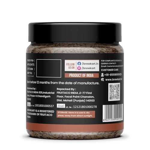 Image of Brewkart Flax Seeds - Alsi Seeds 250 gm | Flax Seeds for Hair Growth | Raw Seeds for Eating | Source of Iron & Dietary Fibre | Rich in Protein