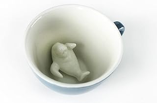 Creature Cups Manatee - Ceramic Mug with 3D Animal Inside - Unique Gift for Coffee & Tea Lovers