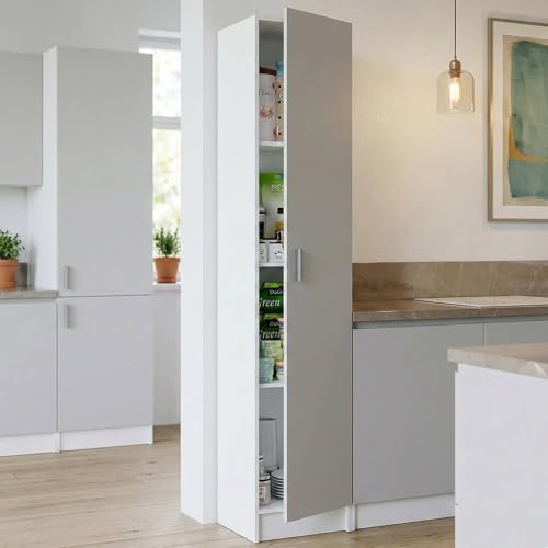 STRUTTURA E UTILIZZO - Armadio a parete a un'anta battenti e tre ripiani regolabili: internamente la struttura modulare degli scaffali permette di sfruttare al meglio lo spazio - L'anta singola è reversibile, il montaggio è possibile sia a destra che a sinistra - A seconda delle esigenze della casa e alle sue funzioni, questo mobile contenitore è perfetto per arredare ripostiglio, lavanderia, bagno, garage, corridoio, ingresso, spogliatoio o ufficio contenendo dai prodotti per la pulizia agli attrezzi da giardinaggio