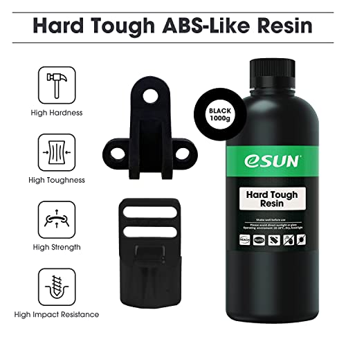 Image of eSUN 405nm LCD 3D Printer Rapid Resin UV Curing ABS-Like High Impact Tough Photopolymer Resin, 1000g Black