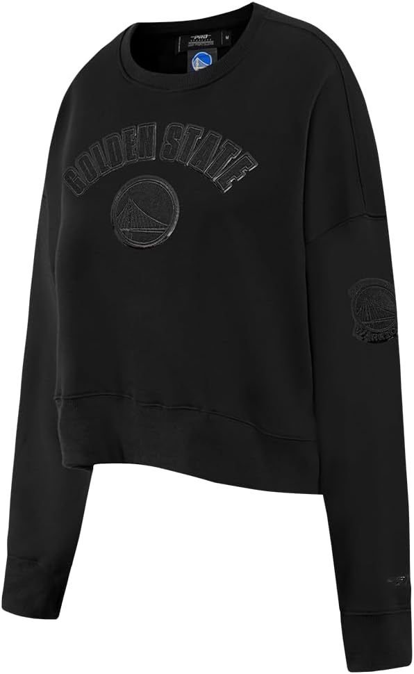 Pro Standard NBA womens Womens Nba Classic Triple Black Brushed Back French Terry Crewneck Sweatshirt - Image 2