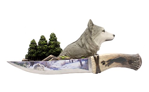 image for DWK - Wolf Spirit Blade - Rustic Wolf Snowy Mountain Forest Scene Stai